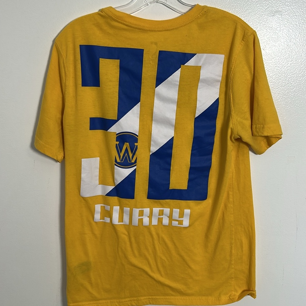 Steph Curry Golden State Warriors Yellow Jersey T-Shirt NBA Authentic Size Small